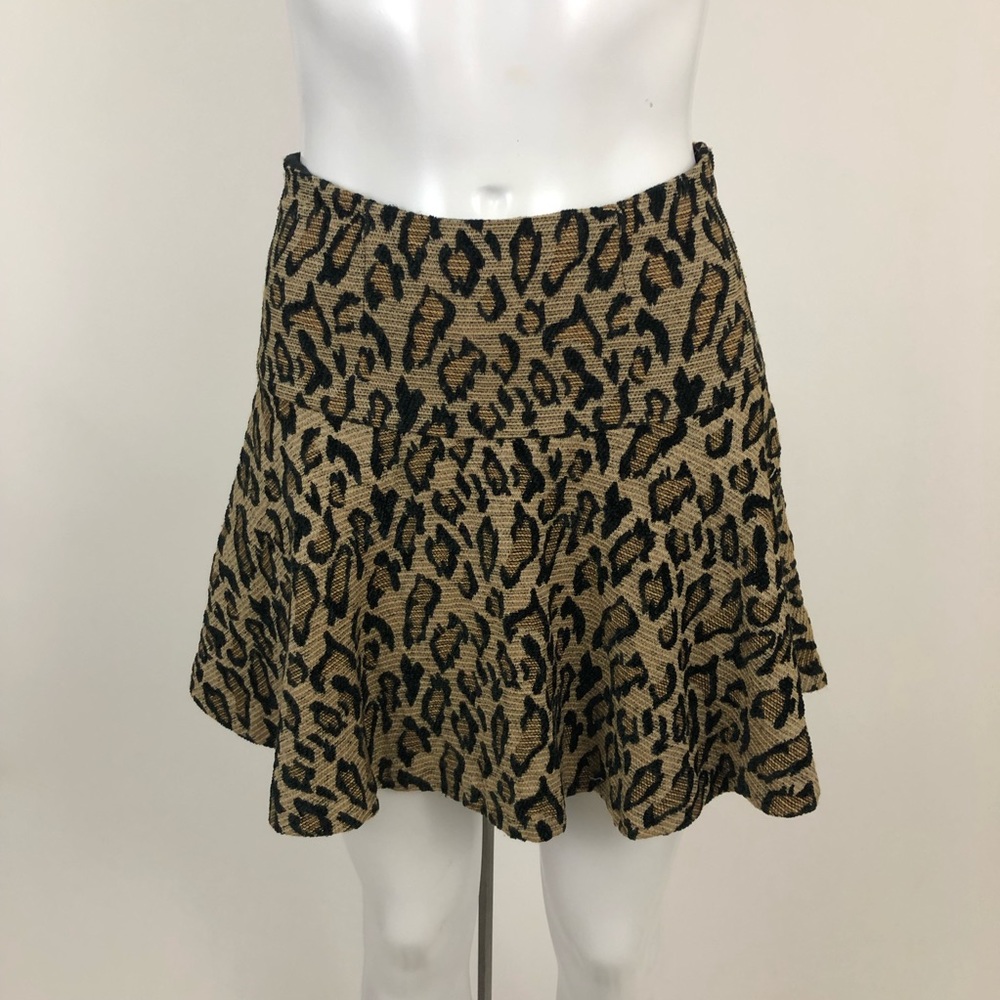 Free People Size 2 Animal Print Flare Mini Skirt